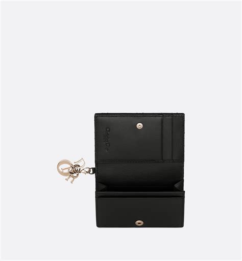 Lady Dior Flap Card Holder Black Cannage Lambskin 